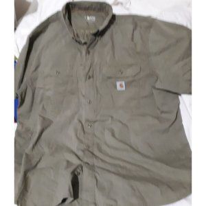 Mens Carhartt Force Relaxed Fit SS Mesh Flap Multi Pocketed Shirt Sz 2Xl